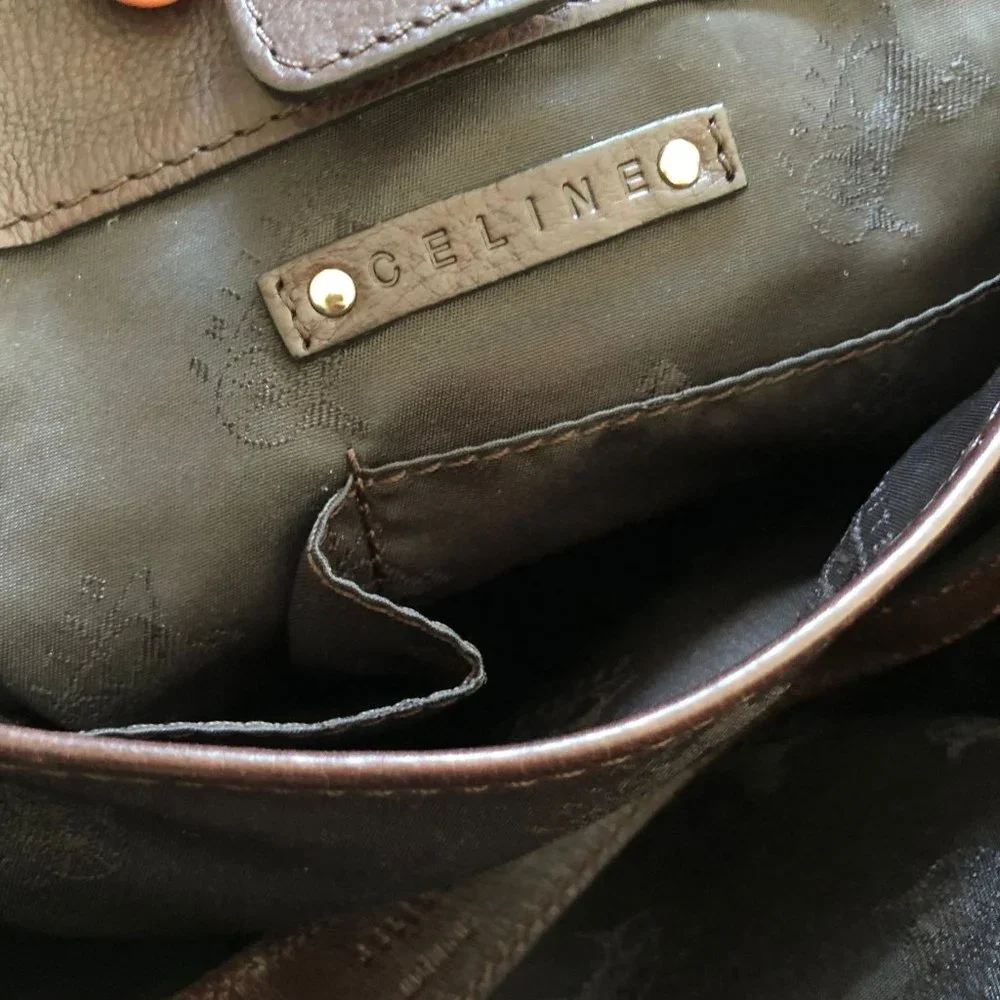 Celine Dark Brown Leather Crossbody Satchel - Picture 9 of 13